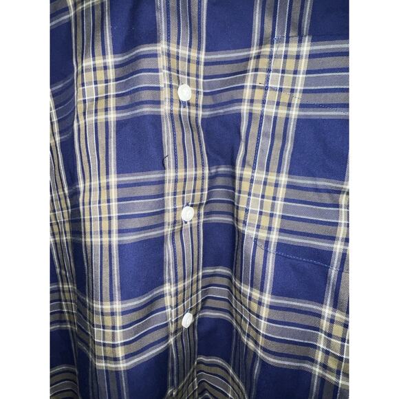 Oak Hill Men’s 5XL Plaid Sport Long Sleeve Button Down Shirt Green - Picture 2 of 10